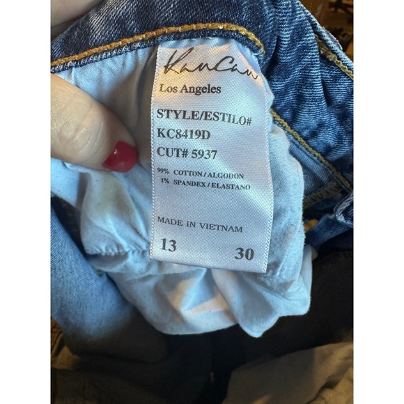 KanCan Womens Size‎ 13 Distressed Frayed Hem Jeans Denim Blue - Picture 4 of 4